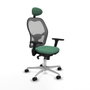 Piqueras y Crespo Chaise de Bureau avec Appui-tête 3D086N1 Vert émeraude