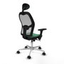 Piqueras y Crespo Chaise de Bureau avec Appui-tête 3D086N1 Vert émeraude