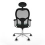 Piqueras y Crespo Chaise de Bureau avec Appui-tête 3D086N1 Vert émeraude