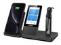 Yealink WH67 - Casque DECT sans fil tout-en-un avec écran tactile 4" (480x800), Bluetooth, USB 3.0, station d'accueil de téléphonie UC, recharge Qi et compatible Microsoft Teams