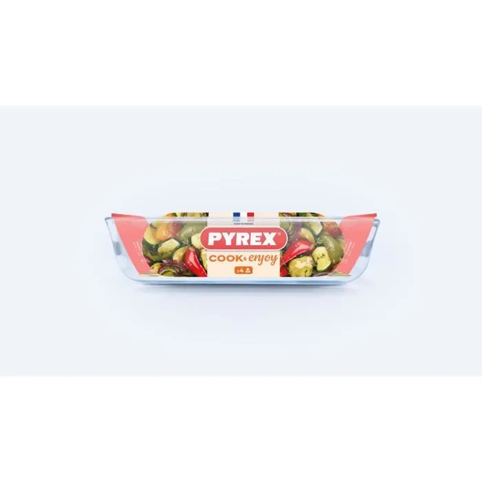 Pyrex 1450032 - Plat à lasagnes rectangulaire en verre borosilicate, résistant de -40°C à 300°C, 35 x 23 cm