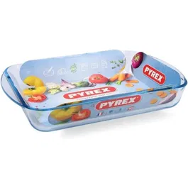Pyrex 1450032 - Plat à lasagnes rectangulaire en verre borosilicate, résistant de -40°C à 300°C, 35 x 23 cm