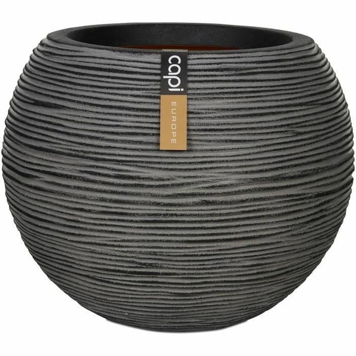 Capi Europe Vase boule RIB NL Anthracite 40x32 cm Capi Europe Vase boule RIB NL Anthracite 40x32 cm