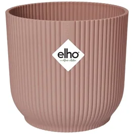 Elho Pot de Fleurs Rond VIBES en Plastique, Diamètre 25 cm x Hauteur 23 cm, Rose Poudré, pour Plantes d'Intérieur