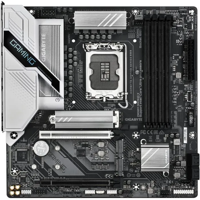 Gigabyte Z890M GAMING X - Carte mère micro ATX Socket 1851 pour processeurs Intel Z890 Express, DDR5 jusqu'à 64 Go, M.2 PCIe 5.0, LAN 2.5 GbE