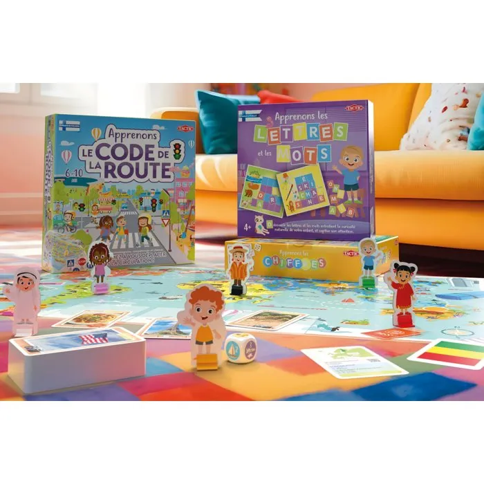 Tactic - Jeu éducatif Apprenons les chiffres - 8 plateaux, 72 exercices - Pour enfants dès 4 ans - 2 joueurs et plus