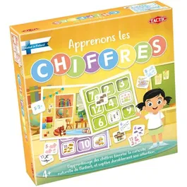 Tactic - Jeu éducatif Apprenons les chiffres - 8 plateaux, 72 exercices - Pour enfants dès 4 ans - 2 joueurs et plus