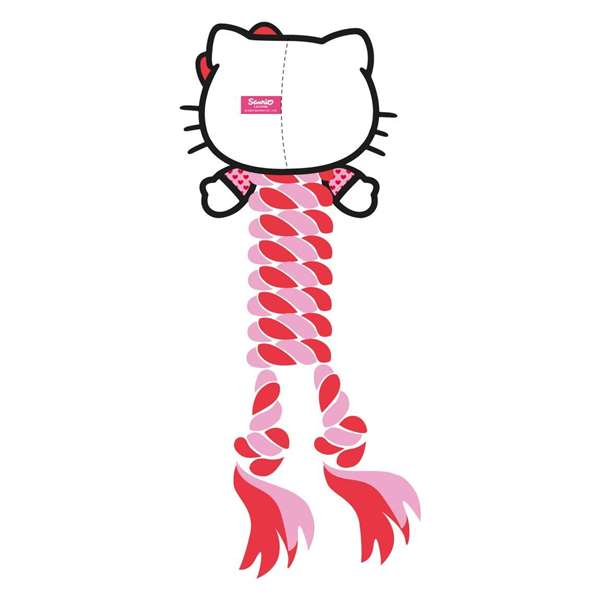 Cerdá Mordedor pour chien en corde Hello Kitty 9.5 x 30.0 x 9.5 cm - Jouet à mâcher pour chiot, couleur rouge