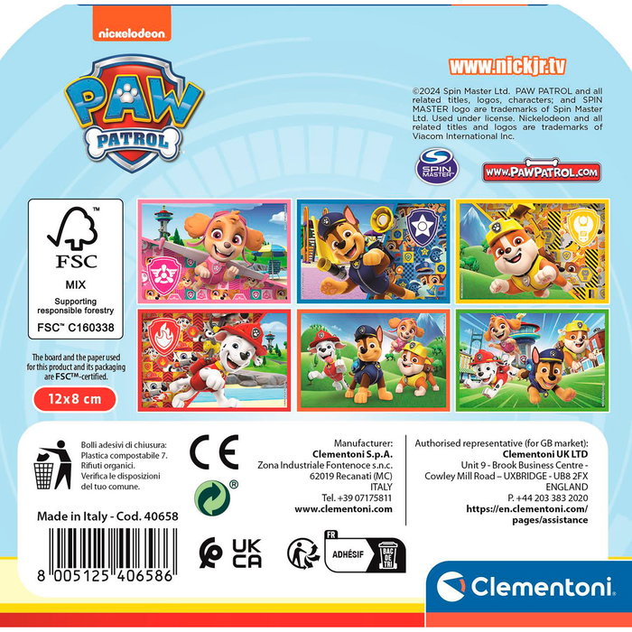 Clementoni Patrulla Canina Cubes 6 Pièces Puzzles Enfants +2 Ans 40658