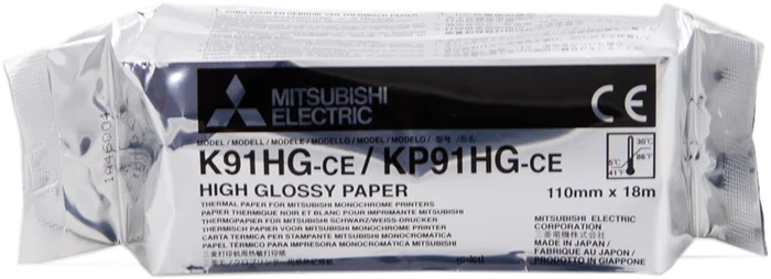 Mitsubishi Rouleau de papier thermique KP91HG-CE Blanc mm x m Mitsubishi Rouleau de papier thermique KP91HG-CE Blanc mm x m