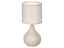 Giftdecor Lampe de Table Abombé Beige Céramique Métal Plastique Tissu 13x20x13 cm avec Câble 95 cm (Set de 12)
