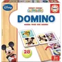 Educa Domino en bois Mickey et ses amis, 28 pièces, jeu éducatif pour enfants dès 3 ans, multicolore, dimensions 23 x 23 x 5 cm