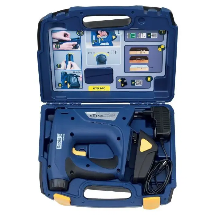 Rapid BTX140 Agrafeuse-cloueuse électrique sans fil 7,2V, +1300 agrafes par charge, outil puissant pour bricolage