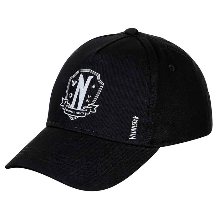 KARACTERMANIA Casquette 'Mercredi' ('Wednesday') pour enfant - 8 ans (55 cm) en coton et polyester - Taille : 11x21x25 cm