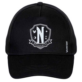 KARACTERMANIA Casquette 'Mercredi' ('Wednesday') pour enfant - 8 ans (55 cm) en coton et polyester - Taille : 11x21x25 cm
