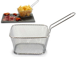 Kinvara Panier Grille avec Anse Grande 23,5x12,5x11,4 cm Métal Chromé Argent (Set de 24)