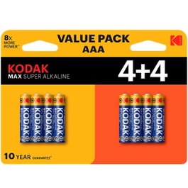 Kodak Blister de 8 piles alcalines Max AAA LR3