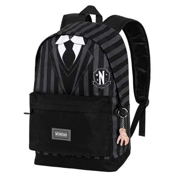 Karactermania Wednesday Miércoles Uniform Mochila HS FAN 2.0 - Sac à dos urbain léger en polyester - Noir - 44 x 31 x link 18 cm Karactermania Wednesday Miércoles Uniform Mochila HS FAN 2.0 - Sac à dos urbain léger en polyester - Noir - 44 x 31 x link 18 cm