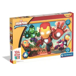 Clementoni - Puzzle Maxi 104 pièces Iron Man et ses amis Avengers - 62 x 42 cm - Jeu éducatif pour enfants