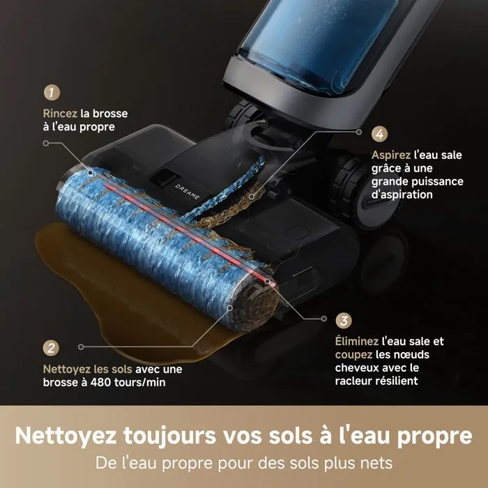 Dreame H14 Pro TangleCut Aspirateur Laveur sans fil 18 kPa Dreame H14 Pro TangleCut Aspirateur Laveur sans fil 18 kPa