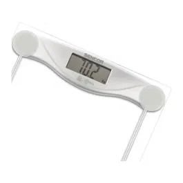 Sencor Pese Personne SBS 113SL - Balance de salle de bain avec surface en verre trempé 6 mm, capacité 150 kg, écran LCD large, mise en marche automatique