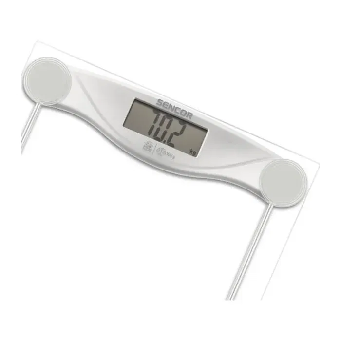 Sencor Pese Personne SBS 113SL - Balance de salle de bain avec surface en verre trempé 6 mm, capacité 150 kg, écran LCD large, mise en marche automatique Sencor Pese Personne SBS 113SL - Balance de salle de bain avec surface en verre trempé 6 mm, capacité 150 kg, écran LCD large, mise en marche automatique