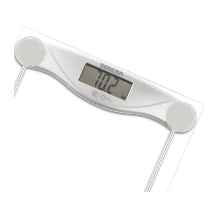 Sencor Pese Personne SBS 113SL - Balance de salle de bain avec surface en verre trempé 6 mm, capacité 150 kg, écran LCD large, mise en marche automatique Sencor Pese Personne SBS 113SL - Balance de salle de bain avec surface en verre trempé 6 mm, capacité 150 kg, écran LCD large, mise en marche automatique