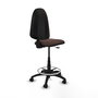 Tabouret Aýna taburete Contact permament de base Cuir écologique Marron foncé Structure polyamide noire Sans accoudoirs Sans appui-tête Roulettes en nylon 50 mm