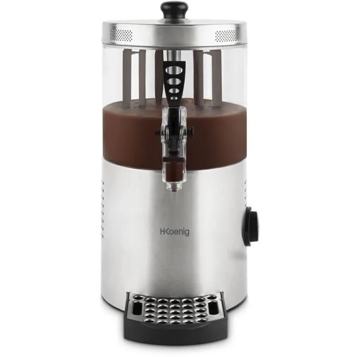 H.Koenig SHK800 Distributeur de Chocolat Chaud - 3 L, 1200 W, Thermostat Réglable 90 °C, Maintien au Chaud, Corps Inox