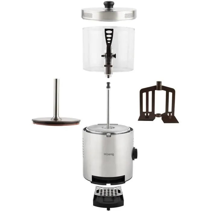 H.Koenig SHK800 Distributeur de Chocolat Chaud - 3 L, 1200 W, Thermostat Réglable 90 °C, Maintien au Chaud, Corps Inox