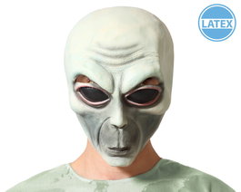 Masque Alien étranger avec yeux noirs et expression hostile