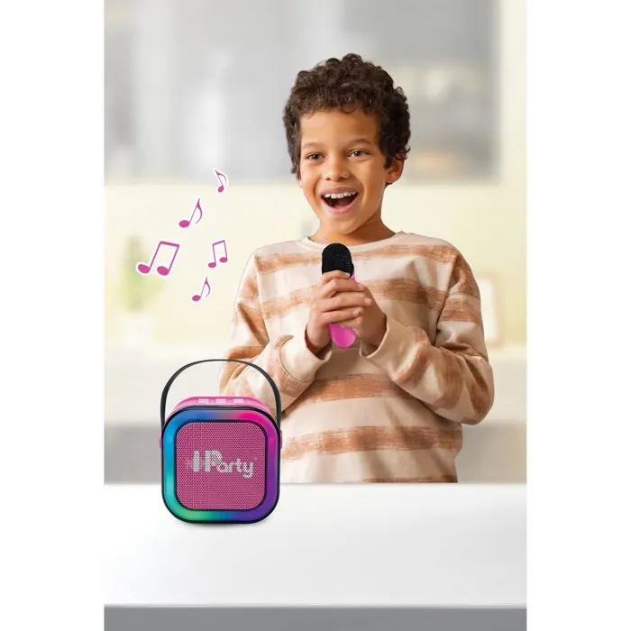 Lexibook Enceinte Karaoké Portable Rose avec 2 microphones sans fil