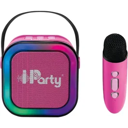 Lexibook Enceinte Karaoké Portable Rose avec 2 microphones sans fil