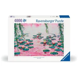 Ravensburger Puzzle 4000 Pièces Les Nénuphars Roses - Carton Épais Anti-Reflets, Encastrement Parfait