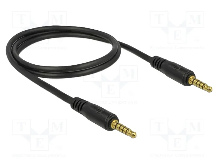 DELOCK Câble Jack 3,5mm 5pin stéréo, 1m, noir DELOCK Câble Jack 3,5mm 5pin stéréo, 1m, noir