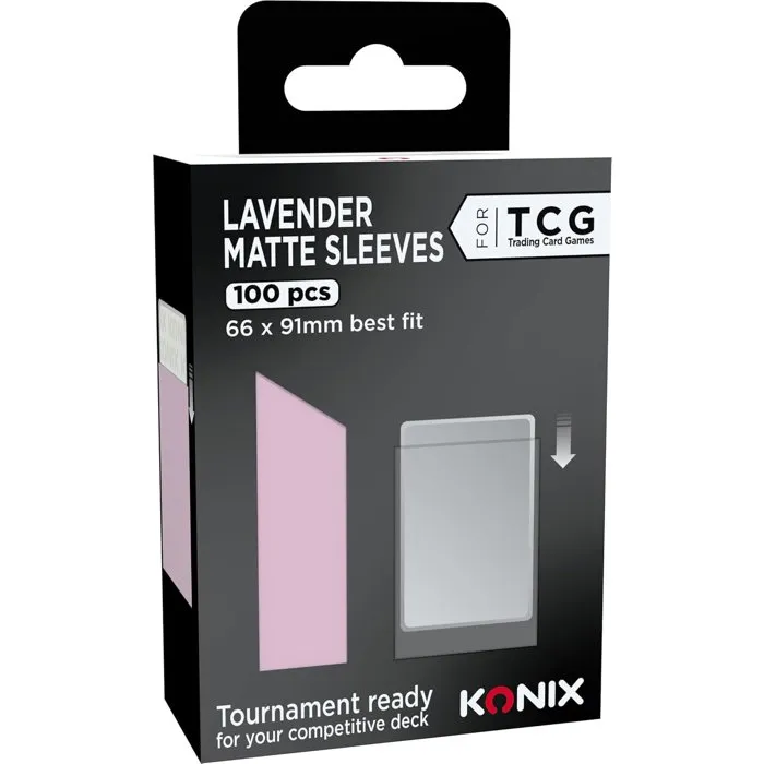 Konix - Sleeves de protection mattes 66 x 91 mm pour Magic The Gathering, Pokémon - 100 pochettes - Rose lavande pour collection et tournoi Konix - Sleeves de protection mattes 66 x 91 mm pour Magic The Gathering, Pokémon - 100 pochettes - Rose lavande pour collection et tournoi