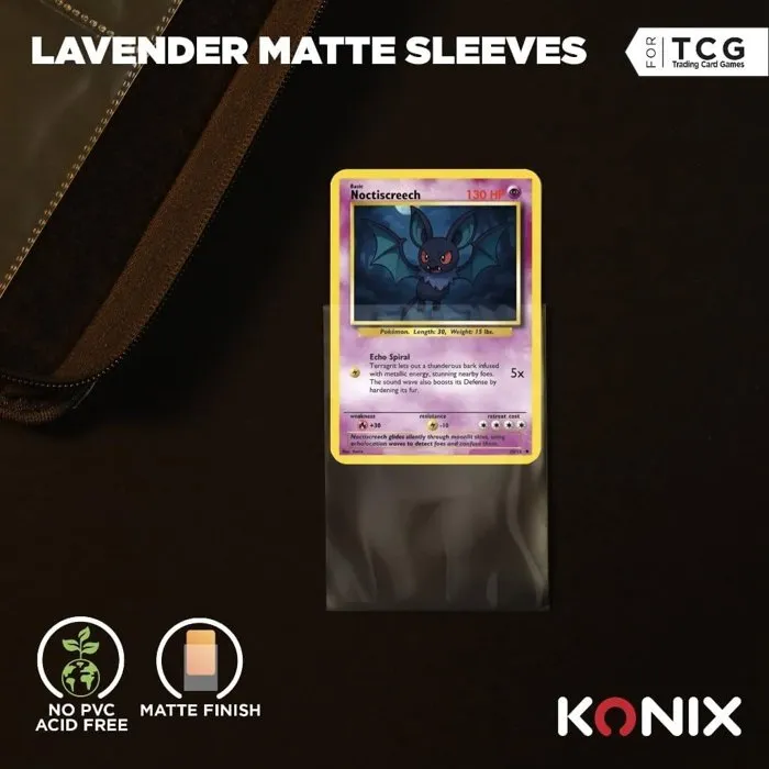 Konix - Sleeves de protection mattes 66 x 91 mm pour Magic The Gathering, Pokémon - 100 pochettes - Rose lavande pour collection et tournoi Konix - Sleeves de protection mattes 66 x 91 mm pour Magic The Gathering, Pokémon - 100 pochettes - Rose lavande pour collection et tournoi