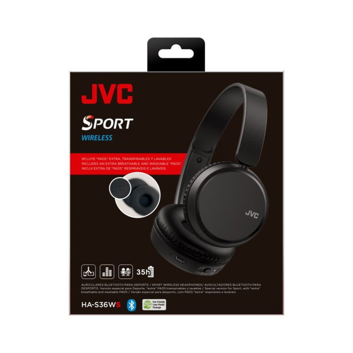 JVC HA-S36WS Casque sans fil Sport Bluetooth Noir JVC HA-S36WS Casque sans fil Sport Bluetooth Noir