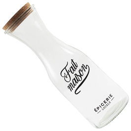 Home Deco Factory Bouteille en verre avec bouchon en liège 1 L Bistrot