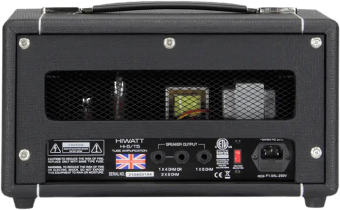 HIWATT Amplificateur Guitare Cabezal Hi-5 5W - Tête Ampli à Lampes Noir