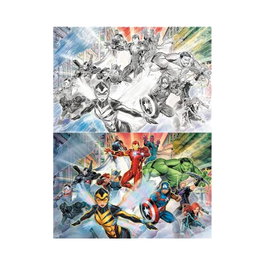 Puzzle rascar prime 3d marvel collage de personnages 150 pièces
