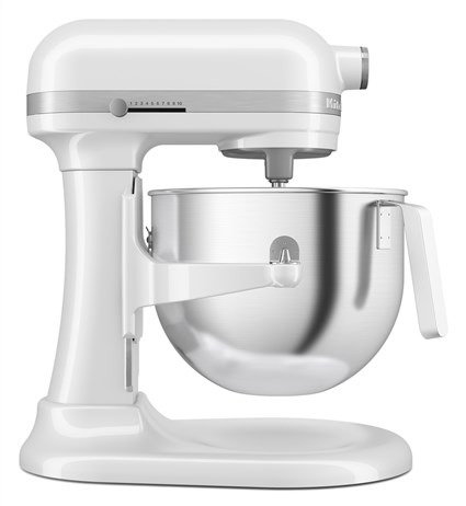 Kitchenaid 5KSM70JPX EWH Robot pétrin Heavy Duty 6,6 L en métal, bol relevable avec blocage 3 points, planétaire, 11 vitesses, couleur blanc