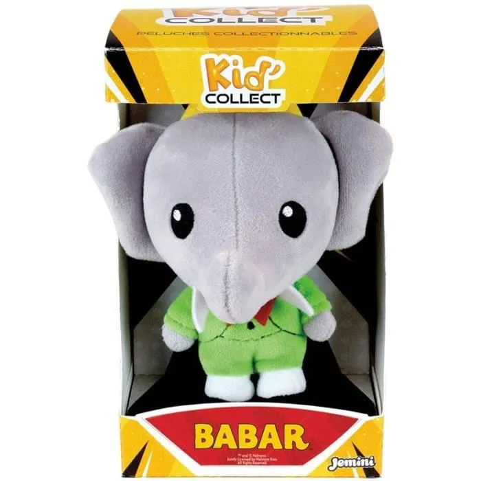 Jemini Kid'Collect Peluche à collectionner Babar l'éléphant - Personnage emblématique pour fan de peluches - 13 cm