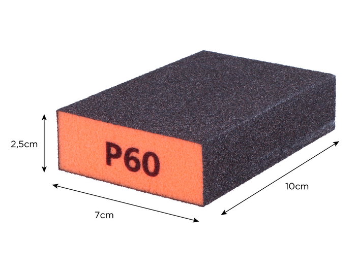 Innspiro Set de 3 blocs de ponçage en mousse flexible grain 60