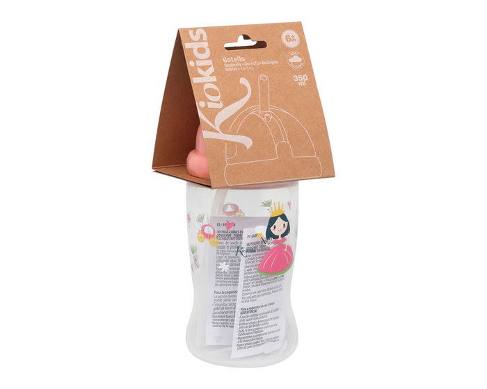 KioKids Gourde à Paille en Silicone pour Bébé 350 ml, Rose, Collection Vuelta al cole, +6 mois, Sans BPA KioKids Gourde à Paille en Silicone pour Bébé 350 ml, Rose, Collection Vuelta al cole, +6 mois, Sans BPA