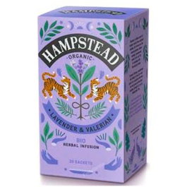 HAMPSTEAD Infusion Bio Lavande-Valériane - 20 Sachets, sans caféine, pour le sommeil, vegan