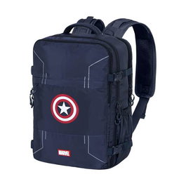 Karactermania Mochila Mercury Captain America Gears, Sac à Dos de Voyage 33x47x23 cm, Dos Rembourré avec Compartiment pour PC Portable 17 Pouces, Polyester