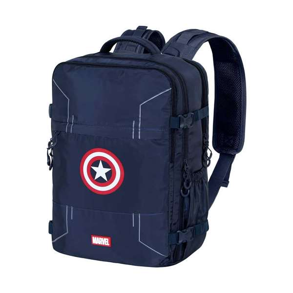 Karactermania Mochila Mercury Captain America Gears, Sac à Dos de Voyage 33x47x23 cm, Dos Rembourré avec Compartiment pour PC Portable 17 Pouces, Polyester