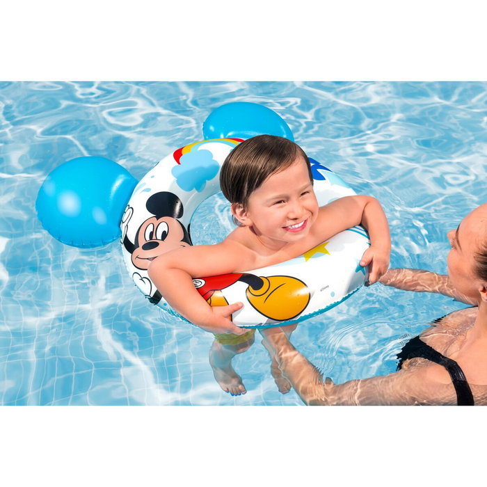 Bestway Flotteur Disney Mickey Mouse Avec Oreilles 74x76 cm +3 à 6 Ans Piscine et Plage 09109