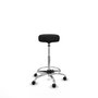 Tabouret Tolosa Pivotant Cuir écologique Non applicable Maille Noir Structure chromée Sans accoudoirs Sans appui-tête Roulettes pour moquette